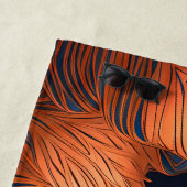 Elegantes Gold Blue Foliage Nature Design Strandtuch (Beispiel)