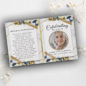 Elegantes Gold Blue Foto Life Celebration Program