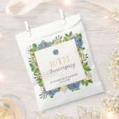 Elegantes Gold Blue Hydrangea 40 Jahre Party Geschenktütchen (Ausgeschnitten)