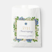 Elegantes Gold Blue Hydrangea 5-jähriges Party Geschenktütchen (Vorderseite)