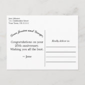 Elegantes Gold & Blue Jubiläum Gruß Postkarte (Rückseite)