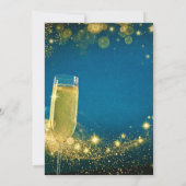 Elegantes Gold & Blue New Year's Eve Party Einladung (Rückseite)