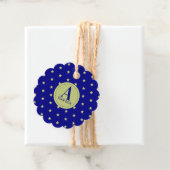 Elegantes Gold & Blue Star Muster Monogramm Geschenkanhänger (Beispiel)