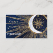 Elegantes Gold & Blue Sun Moon Mandala Doodles Art Visitenkarte (Vorderseite)