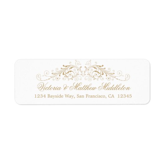 Elegantes Gold Blüh Damask (Vorne)