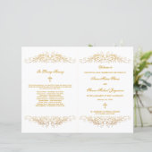 Elegantes Gold Blüh Wedding Program (Stehend Vorderseite)