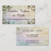 Elegantes Gold blühen Regenbogen-Innenarchitekten Visitenkarte (Vorne/Hinten)