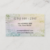 Elegantes Gold blühen Regenbogen-Innenarchitekten Visitenkarte (Rückseite)