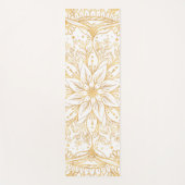 Elegantes Gold Blume Mandala Weißes Design Yogamatte (Vorderseite)