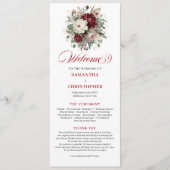 Elegantes Gold-Blush-Burgunder-Hochzeitsprogramm Programm (Vorderseite)