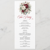 Elegantes Gold-Blush-Burgunder-Hochzeitsprogramm Programm (Rückseite)