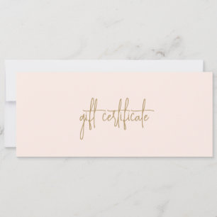 Elegantes Gold Blush Pink Geschenkgutschein