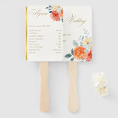Elegantes Gold Blush-Script-Hochzeitsprogramm Fächer (Vorne und Hinten)