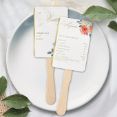 Elegantes Gold Blush-Script-Hochzeitsprogramm Fächer