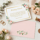 Elegantes Gold Blushing Rosa Blumenzwiebeln Detail Begleitkarte