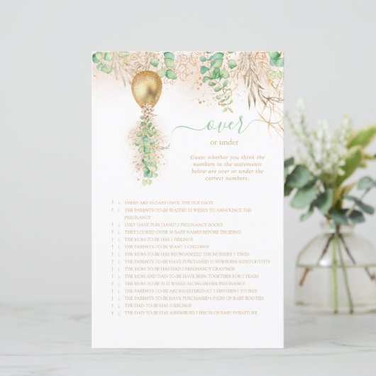 Elegantes Gold-Blütenspiel über oder unter einem B (Stehend Vorderseite)