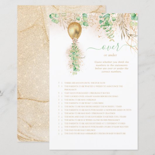 Elegantes Gold-Blütenspiel über oder unter einem B (Vorne/Hinten)