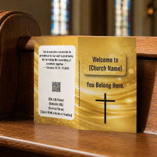 Elegantes Gold-Bokeh-Kirchenbulletin  Flyer