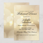 Elegantes Gold Bokeh Probe Abendessen Einladung (Vorne/Hinten)