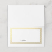 Elegantes Gold Border Blank Table Guest Marble Platzkarte (Außenseite Aufgefaltet)
