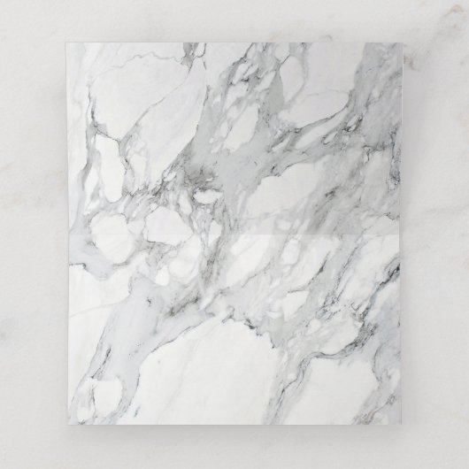 Elegantes Gold Border Blank Table Guest Marble Platzkarte (Innenseite Aufgefaltet)