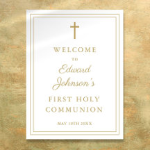 Elegantes Gold Border Heilige Kommune Willkommensz