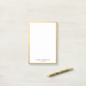 Elegantes Gold Border Notepad Post-it Klebezettel (Auf Schreibtisch)
