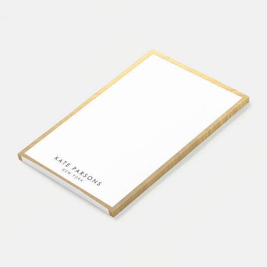 Elegantes Gold Border Notepad Post-it Klebezettel (angewinkelt)