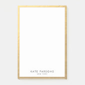 Elegantes Gold Border Notepad Post-it Klebezettel (Vorderseite)