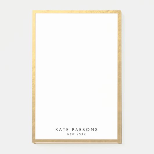 Elegantes Gold Border Notepad Post-it Klebezettel (Vorderseite)
