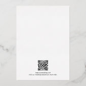 Elegantes Gold Border Script Foto QR Code Hochzeit Folieneinladung (Rückseite)