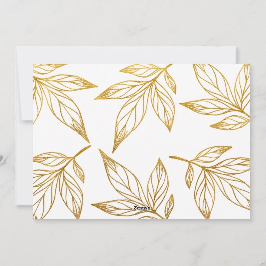 Elegantes Gold Botanical One Foto Weihnachten (Rückseite)