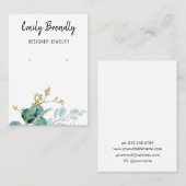 Elegantes Gold Botanischer Schmuck-Ohrring-Display Visitenkarte (Vorne/Hinten)