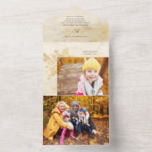 Elegantes Gold Botanisches Foto All In One Einladung (Innen Boden)