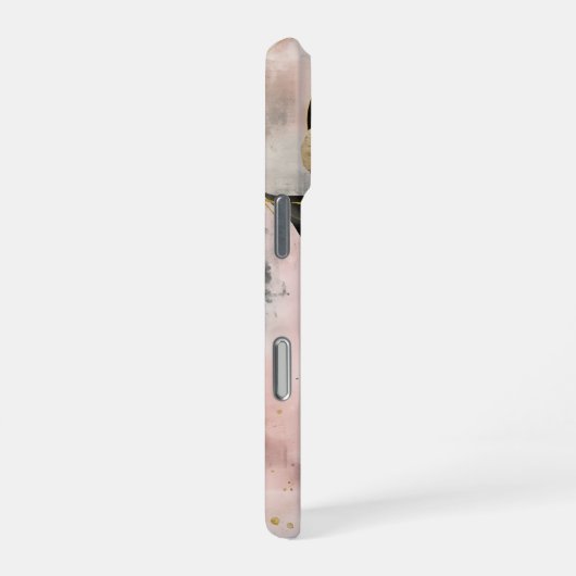 Elegantes Gold Botanisches Monogramm iPhone Hülle (Rechte Seite)