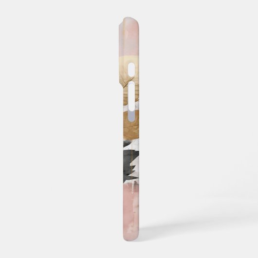 Elegantes Gold Botanisches Monogramm iPhone Hülle (Linke Seite)