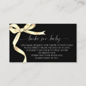 Elegantes Gold Bow Book für Baby Enclosure Card Begleitkarte (Vorderseite)