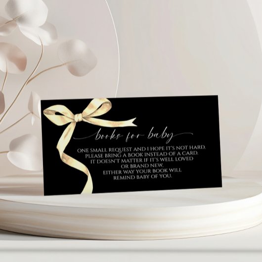 Elegantes Gold Bow Book für Baby Enclosure Card Begleitkarte