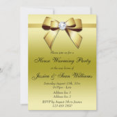 Elegantes Gold Bow House Erwärmung Party Einladung (Vorderseite)