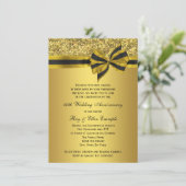 Elegantes Gold Bow Party zum 50. Jubiläum Einladung (Stehend Vorderseite)