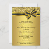 Elegantes Gold Bow Party zum 50. Jubiläum Einladung (Vorderseite)