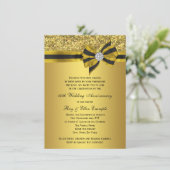 Elegantes Gold Bow Party zum 50. Jubiläum Einladung (Stehend Vorderseite)