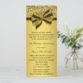 Elegantes Gold Bow Party zum 50. Jubiläum Einladung (Stehend Vorderseite)