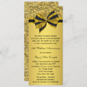 Elegantes Gold Bow Party zum 50. Jubiläum Einladung (Vorne/Hinten)