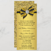Elegantes Gold Bow Party zum 50. Jubiläum Einladung (Vorne/Hinten)