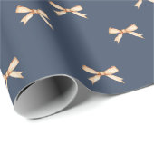 Elegantes Gold Bow Weihnachtswrapping Paper Geschenkpapier (Rolleneckpunkt)