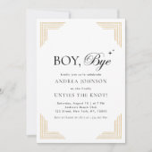 Elegantes Gold Boy Bye Stilvolles Party zum Scheit Einladung (Vorderseite)