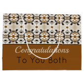 Elegantes Gold braun und schwarz Große Geschenktüte (Rückseite)