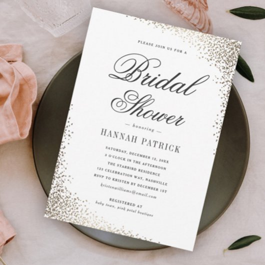 Elegantes Gold-Brautparty Einladung