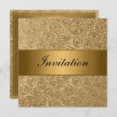 Elegantes Gold Bronze Paisley Event Party Einladung (Vorne/Hinten)